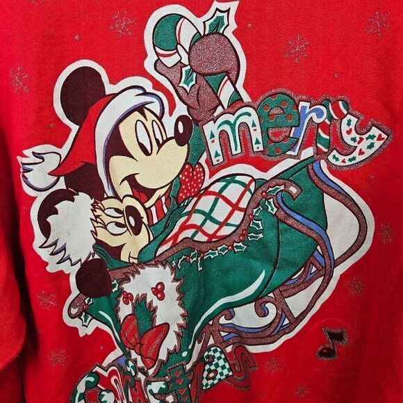 Vintage The Walt Disney Mickey Mouse Sweatshirt. Red L#023 - Picture 3 of 14